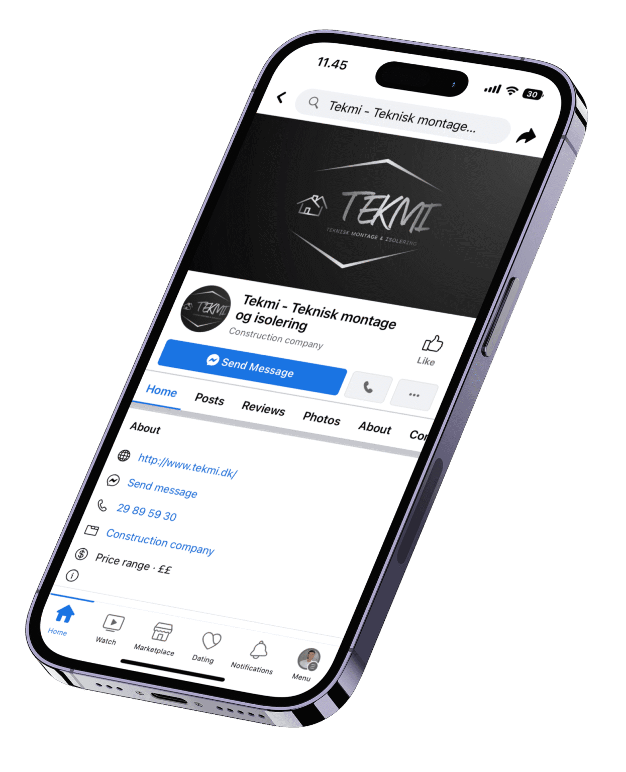 TEKMI telefonisk mockup billede over mobil enhed